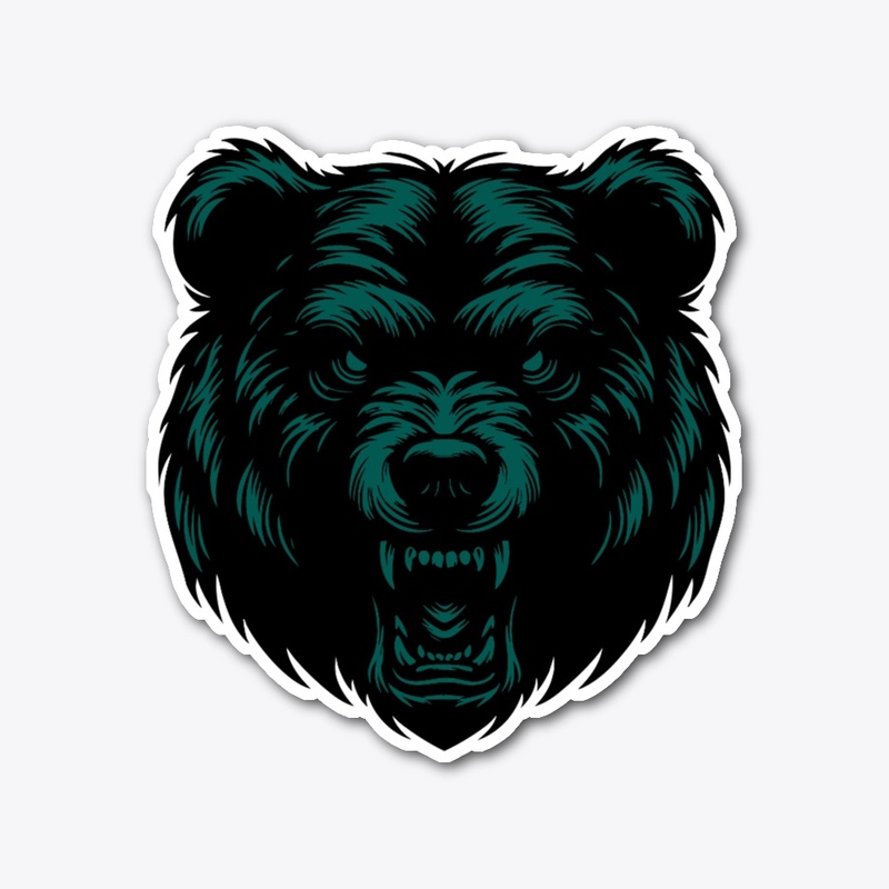 Angry Bear Head Design