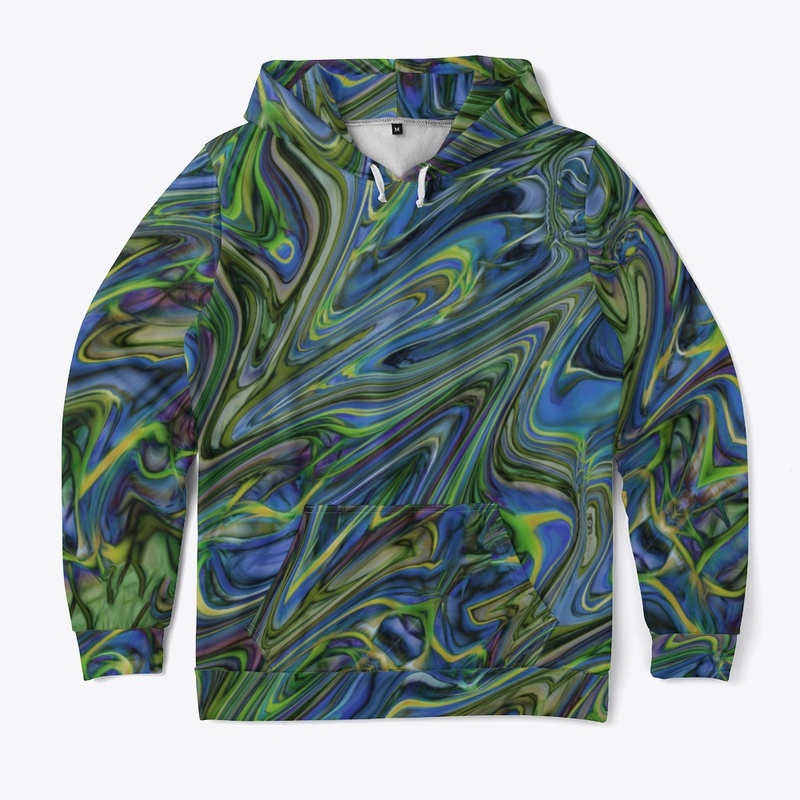 Blue Green Liquid Marbling