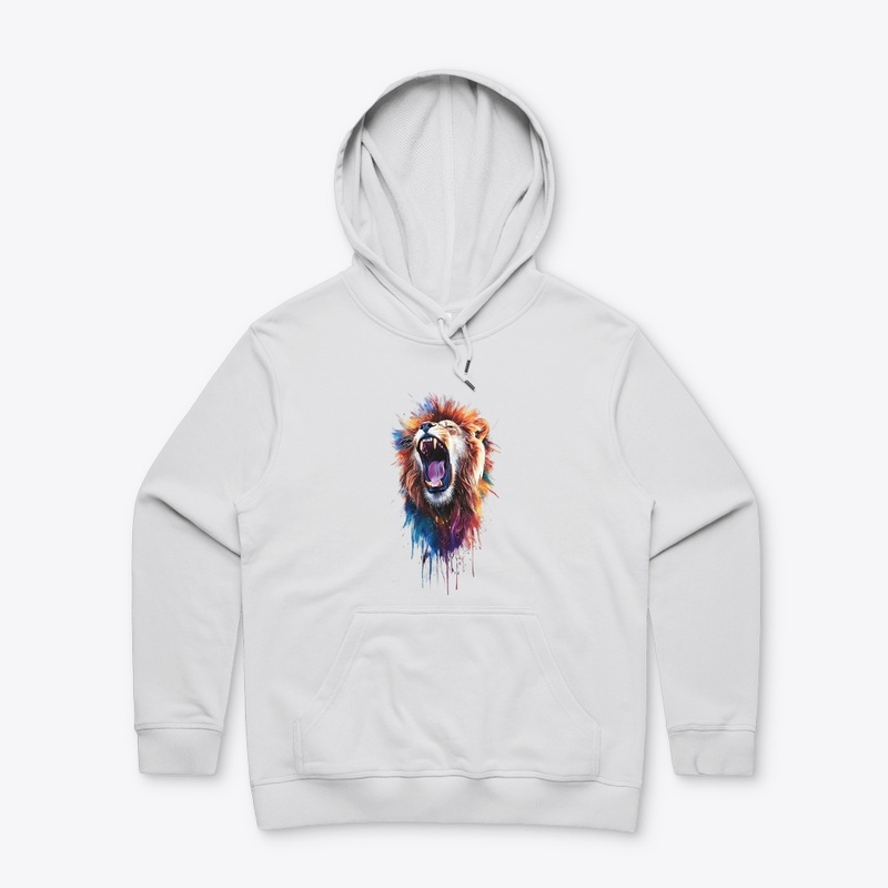 Roaring Lion in Neon Graffiti