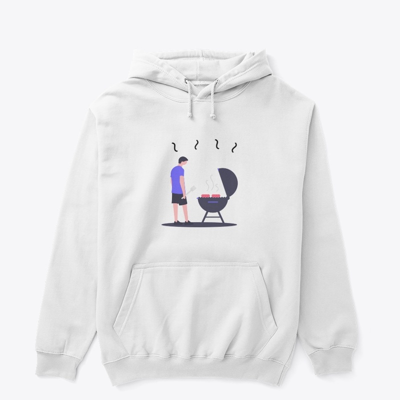Simple White hoodie(barbecue)