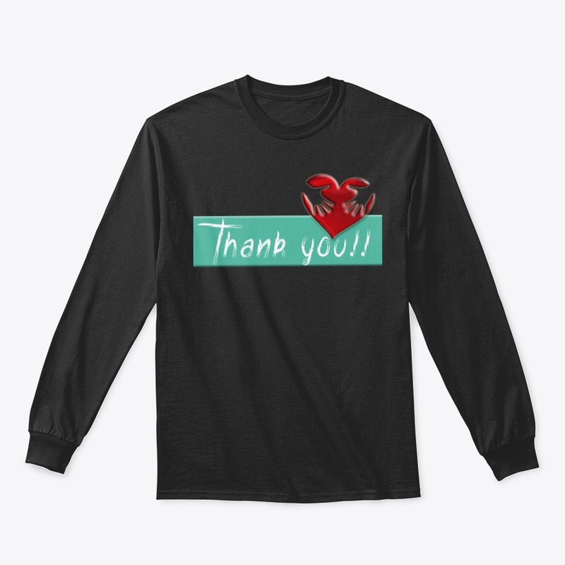 thank you logo design heart hands
