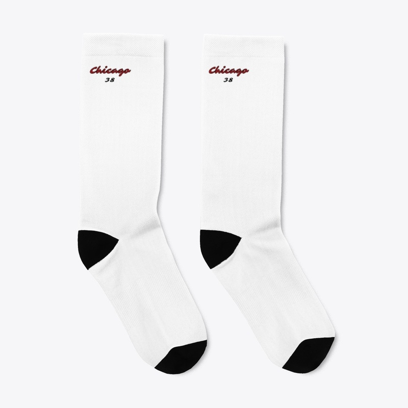 Unisex crew socks, Chicago slogan
