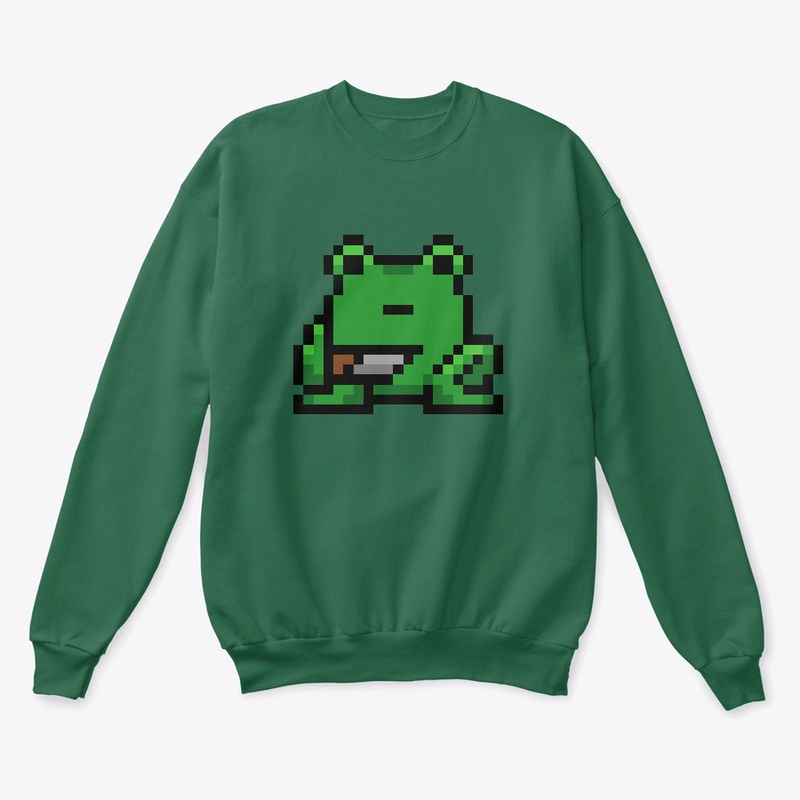 Pixel Frog with a knife 1