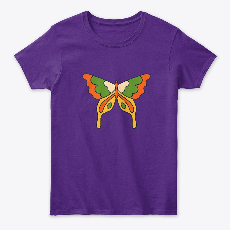 Cute Vintage Look Butterfly Design Shirt