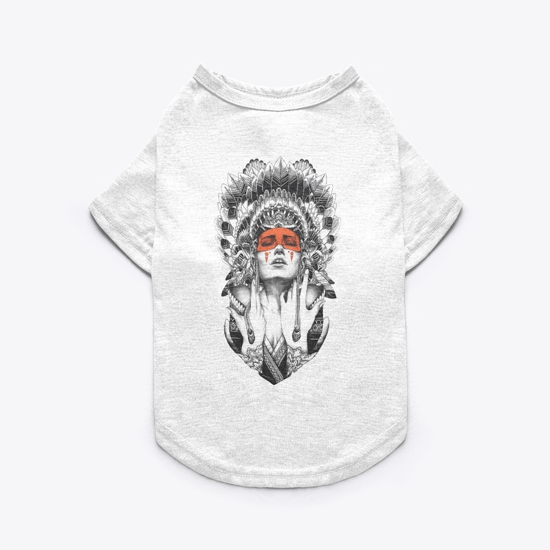 woman-wearing-war-bonnet T shirts