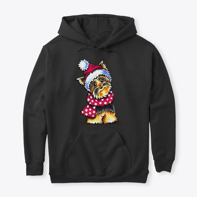 Yorkie Happy Winter Hat Scarf Zipped fit