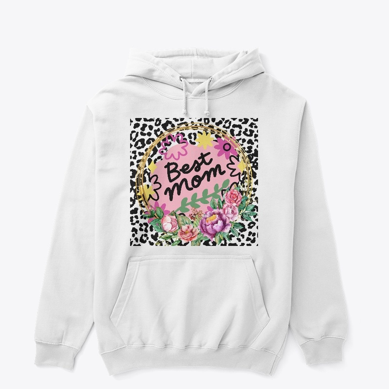 Best Mom With Flowers & Tiger Print