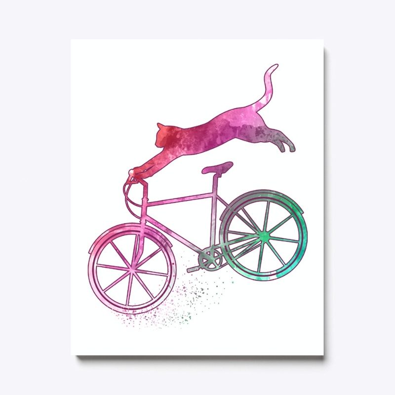 Cat Bike Cycling Gifts For Kitten Lover