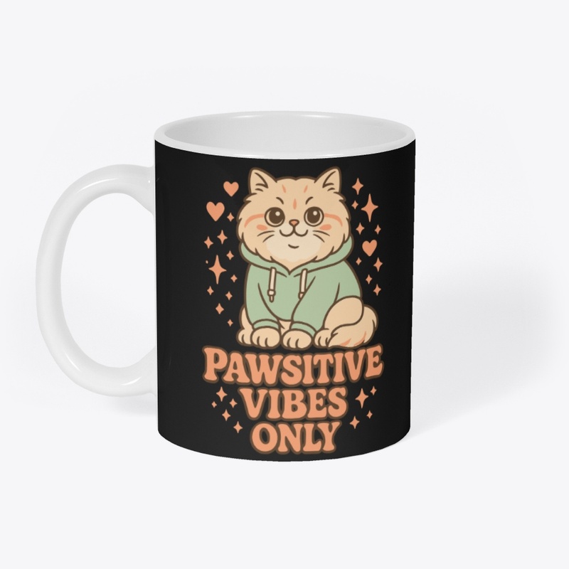 Stay Pawsitive Vibes Only – Cat Mom Tee