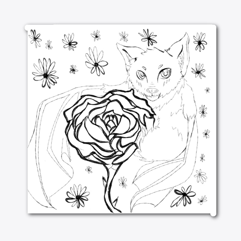 Blue Rose Bat lineart