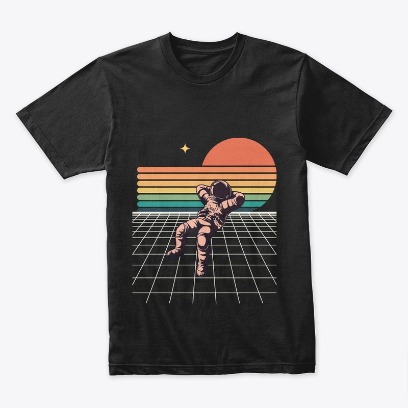 Black and Orange Retro Astronaut