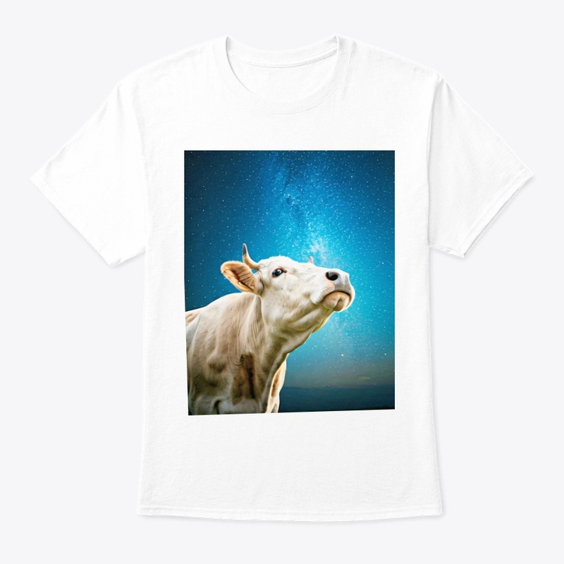 Night sky cow t-shirt