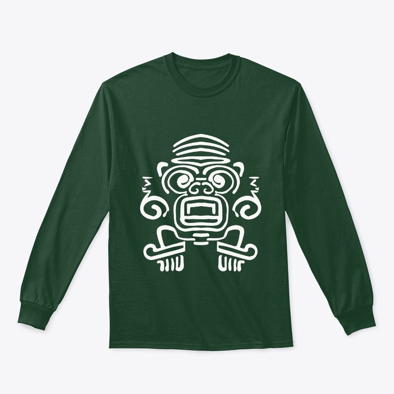 Aztec White Monkey Face Design