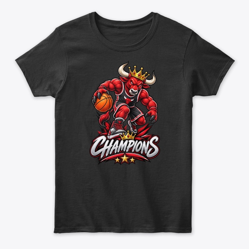 Crowned Bull Basketball Mascot 