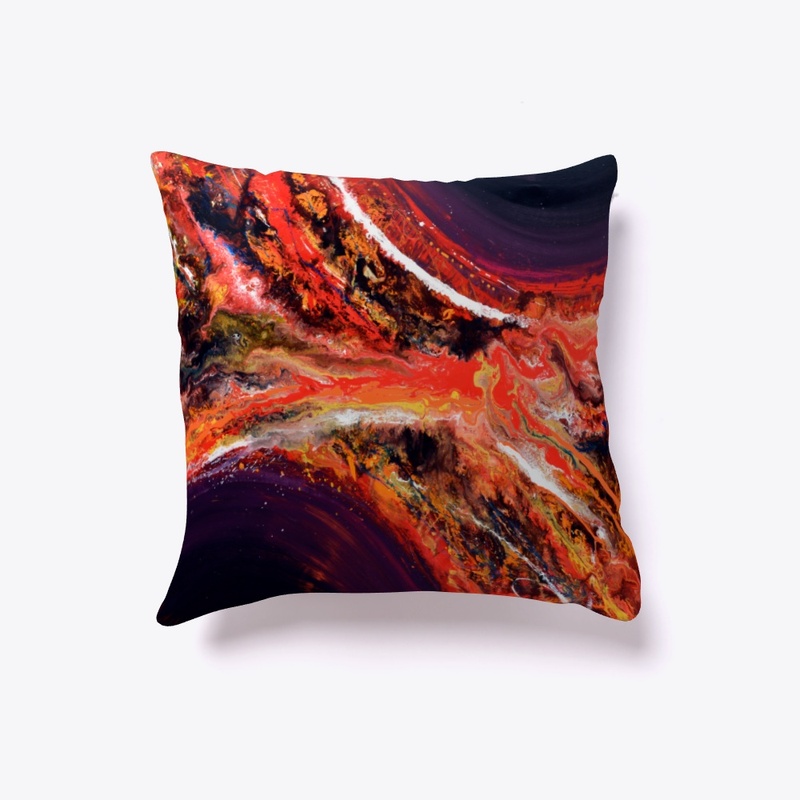 'Requiem' - orange and purple pillow
