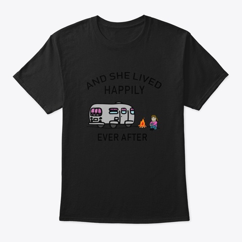 And She Lived Happily Ever After Gift Fo Black T-Shirt Front