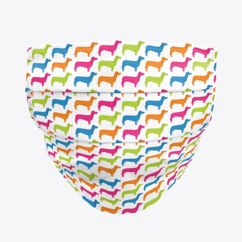 Colorful Dachshund Face Mask