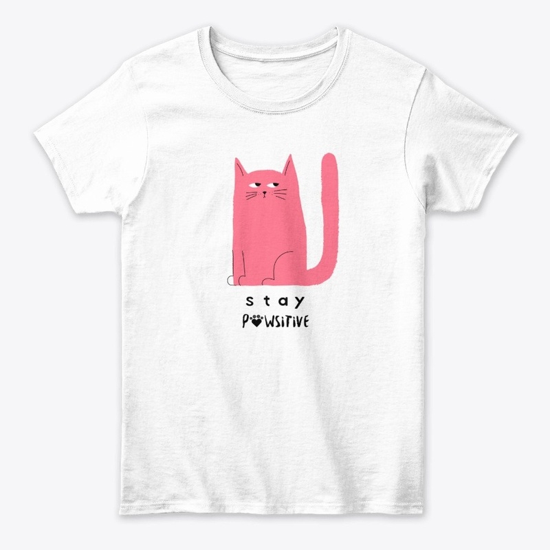 Stay positive cat t-shirts