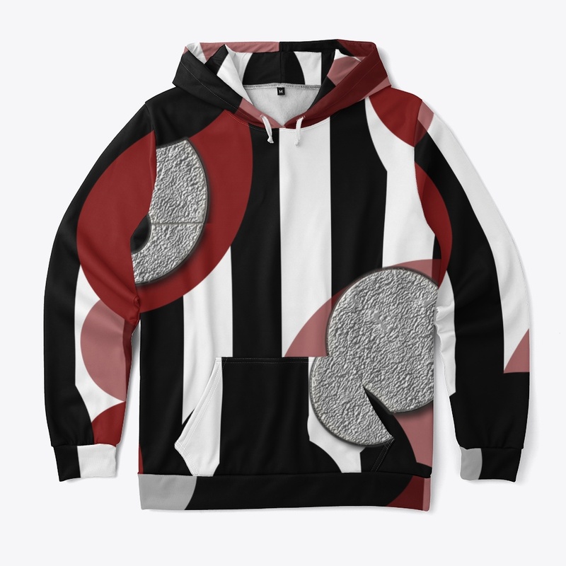 Black White Stripes Red Dots