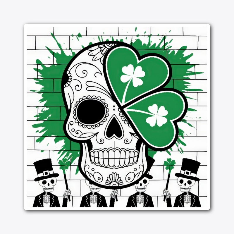 Skulls with St. Patrick's Day symbols