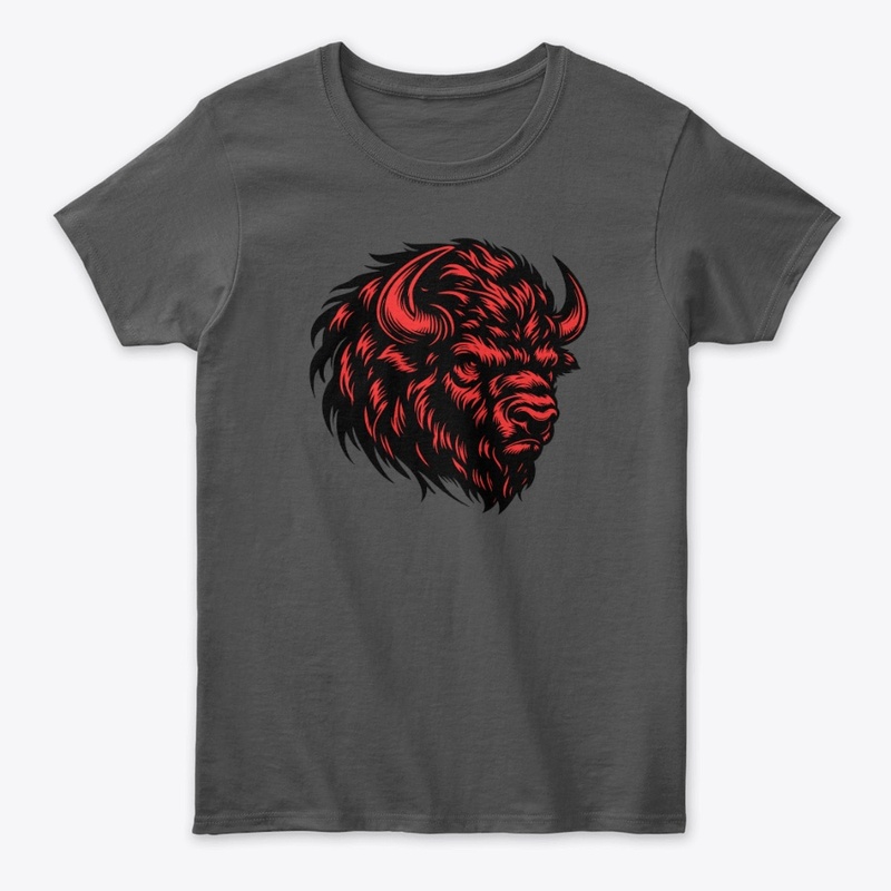 Angry Bison Head Design