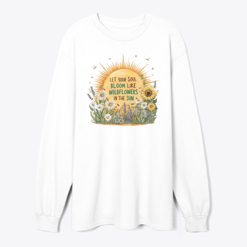 Hand Drawn Sun and Wildflowers Design