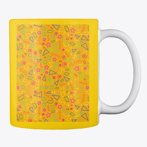 Mustard Abstract Lemon Yellow T-Shirt Back