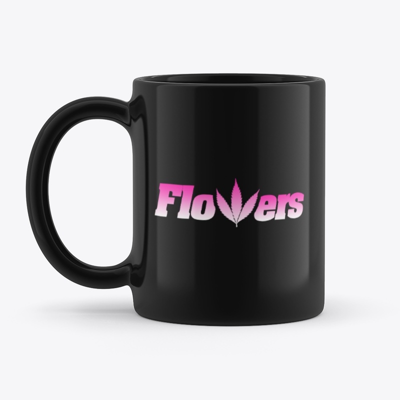 Black & Pink Flowers mug