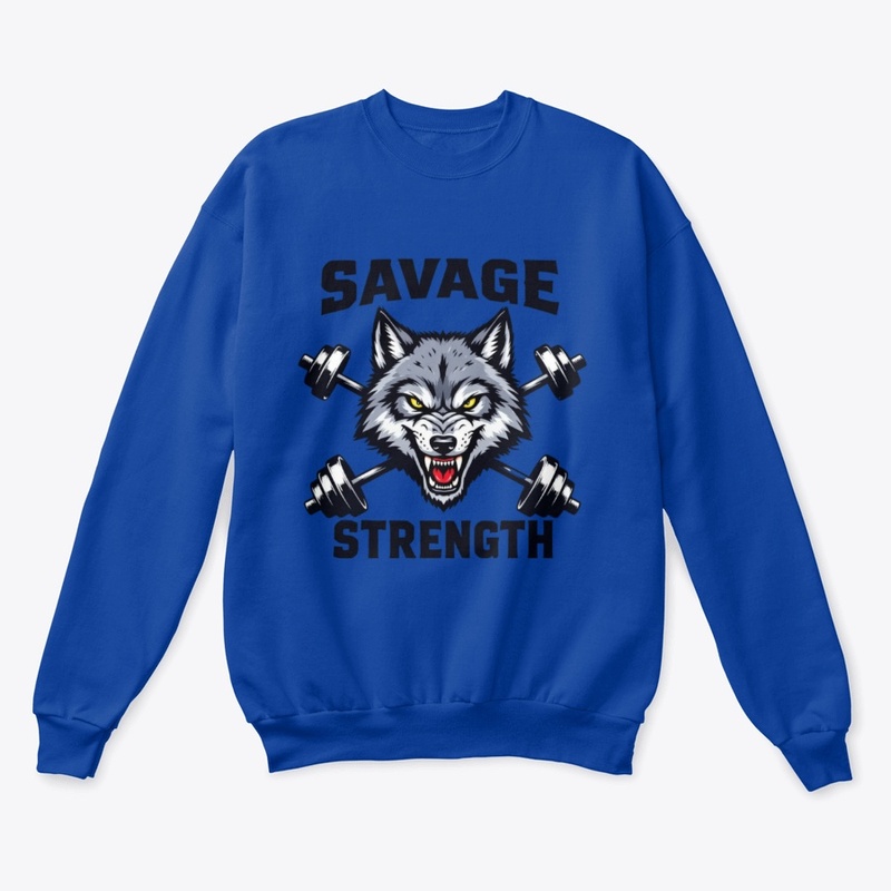 Savage Strength – Wolf & Barbell T-Shirt