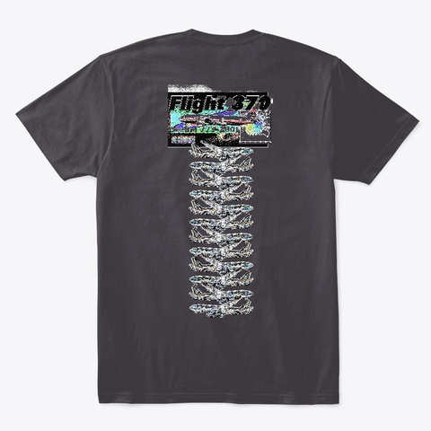 Flight 370 Heathered Charcoal  áo T-Shirt Back