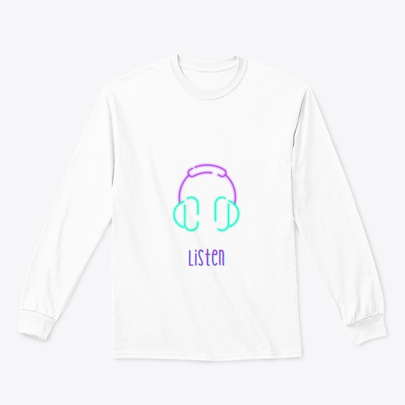 Purple illustrate listen graphic t-shirt