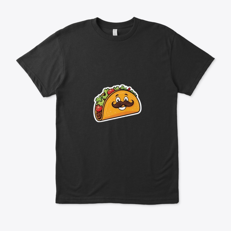  Eco Unisex Tee Fun Taco Sticker Design 