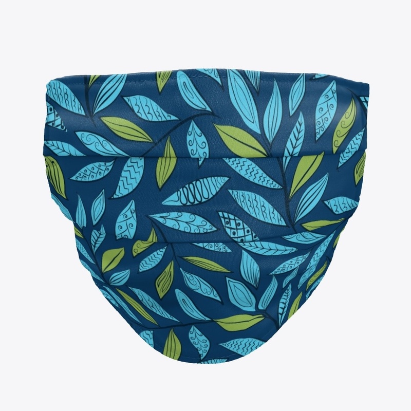 Blue Leaves Face Mask