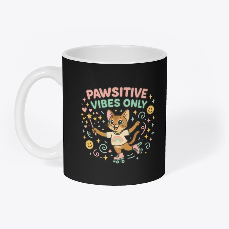 Pawsitive Vibes Only – Smiling Cat Tee