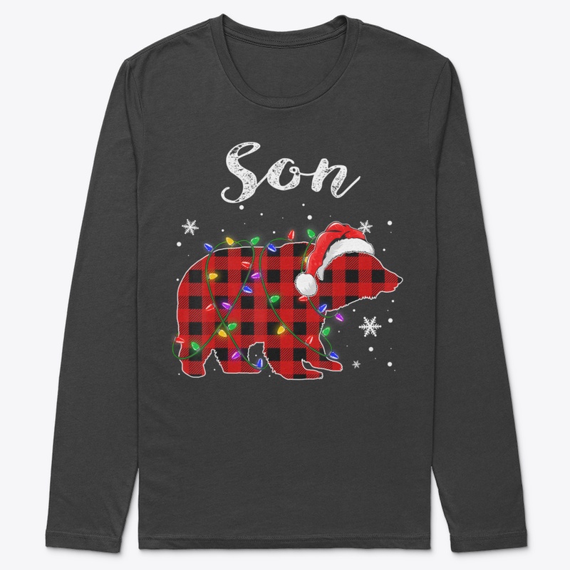 RED PLAID SON BEAR BUFFALO MATCHING FAMI
