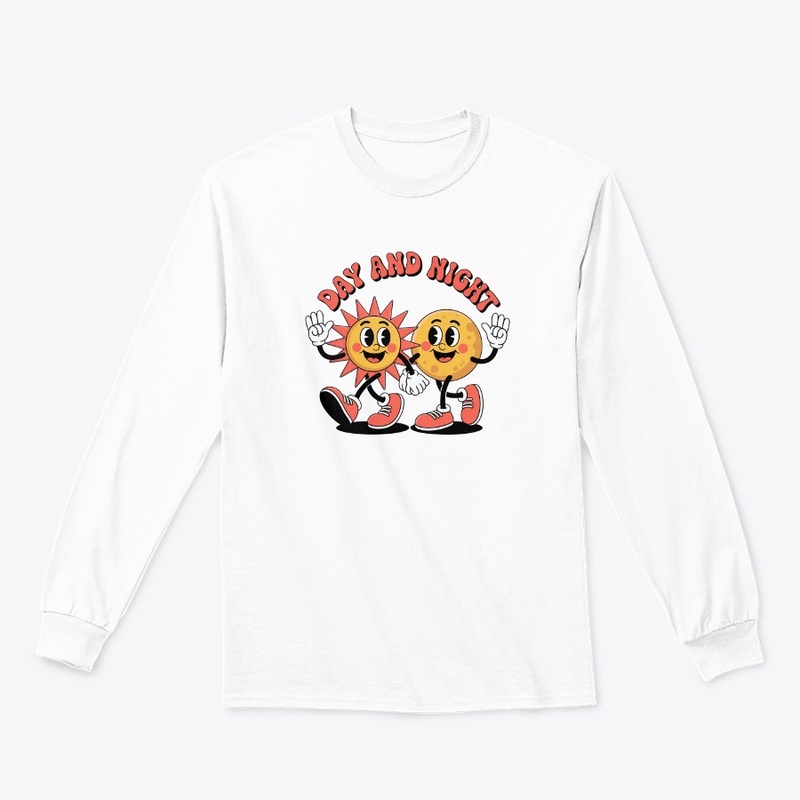 Cheerful Cartoon Of Sun And Moon