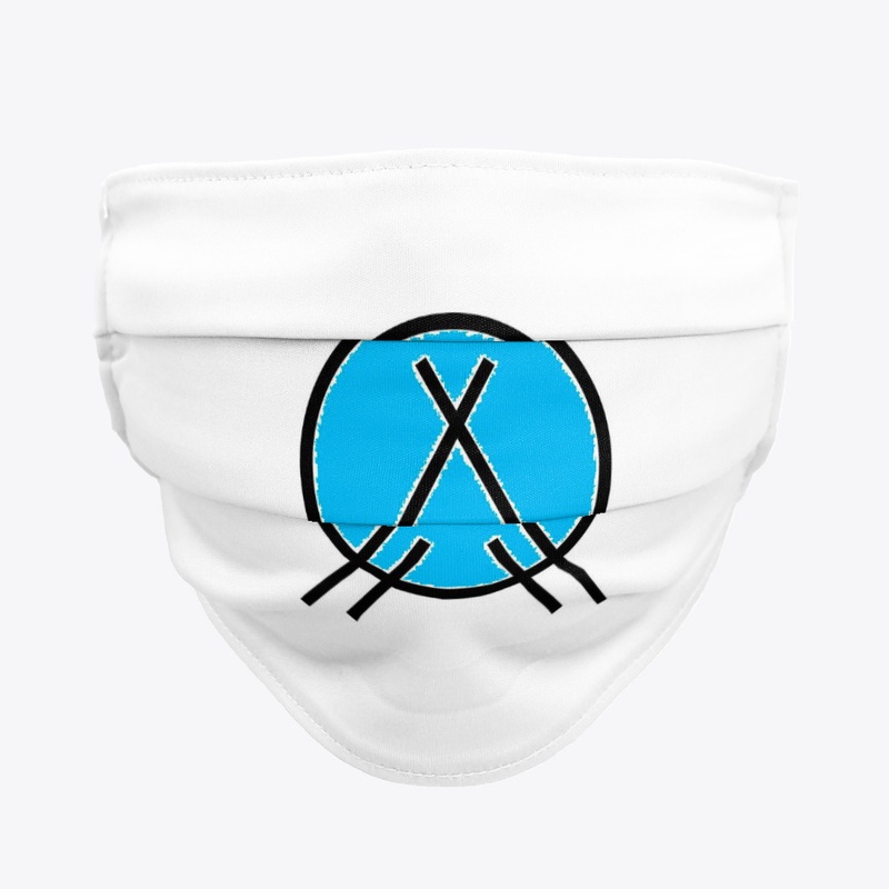 Blue on white facemask