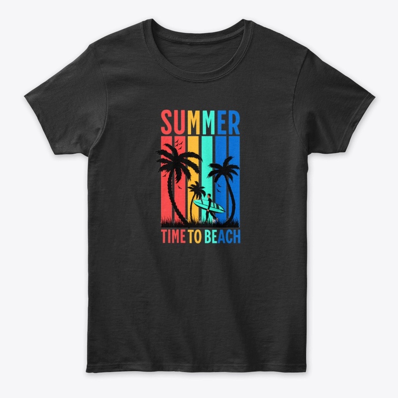 Retro Summer Time to Beach Surf Design