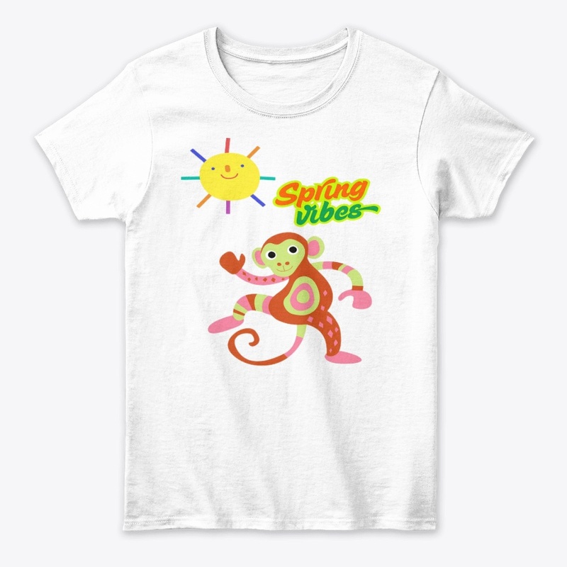Spring Vibes Monkey -Colorful & Fun 