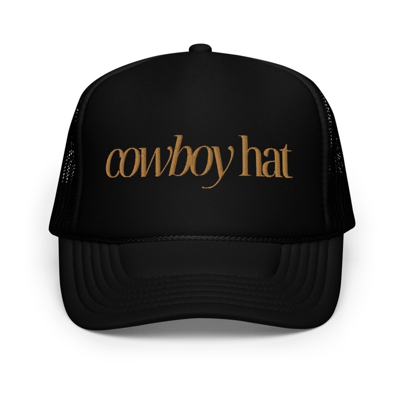 cowboy hat trucker- black & tan