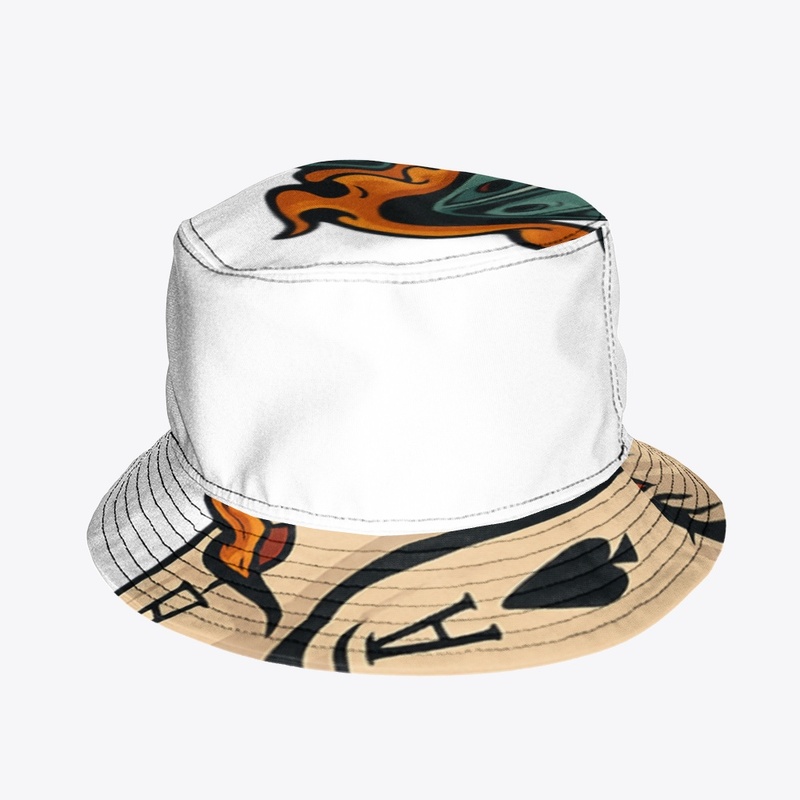 Flaming Ace & Dice Skull Design