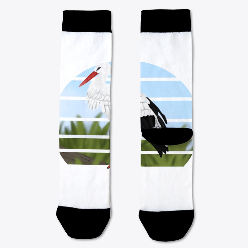 jz.birds Stork Bird Animal Art