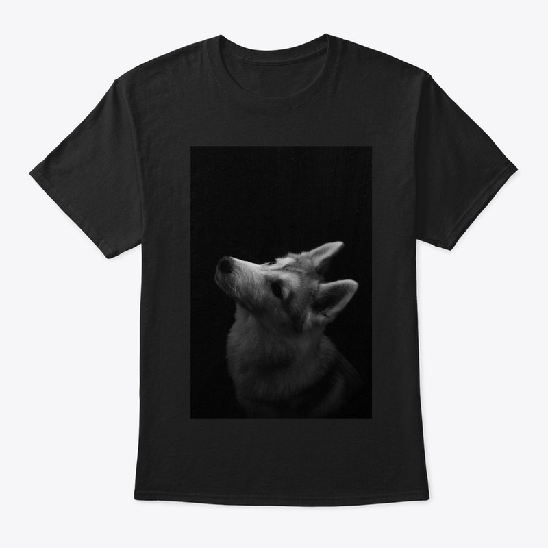 black and white husky tees
