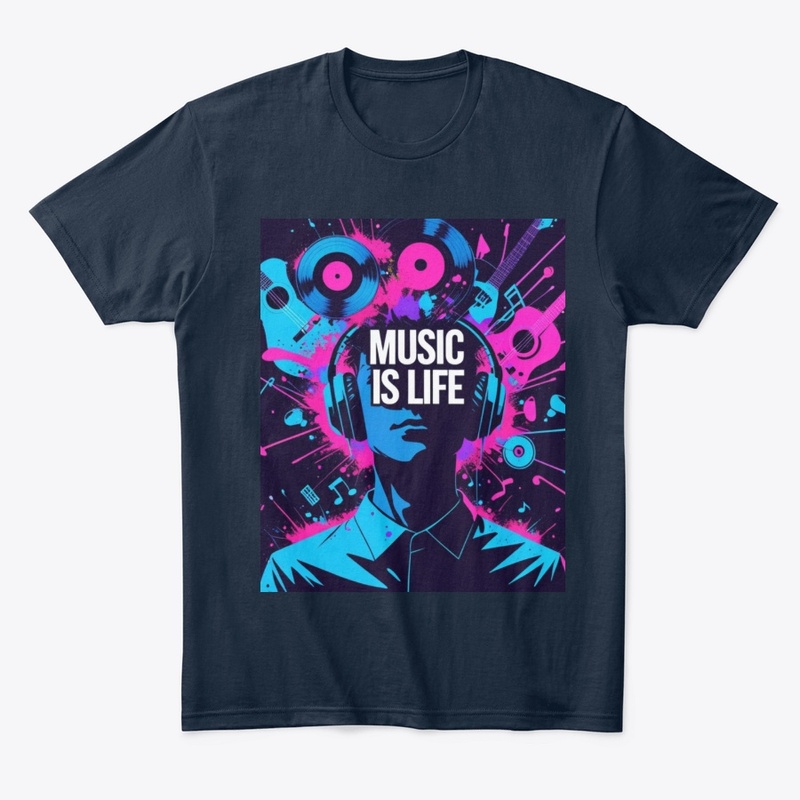 Music Is Life – Vibrant Headphone  Art