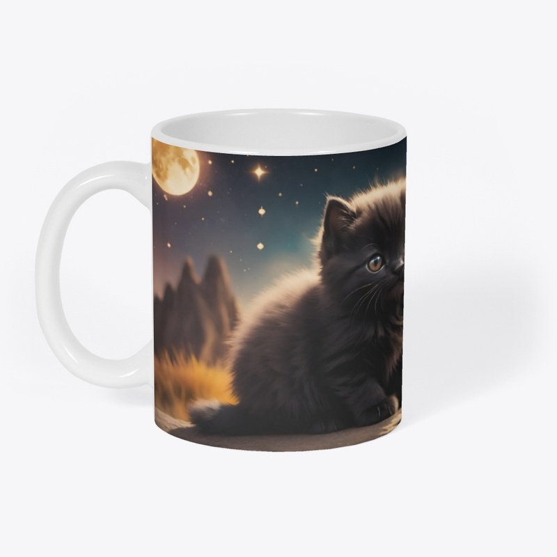 Magic cat and stars 