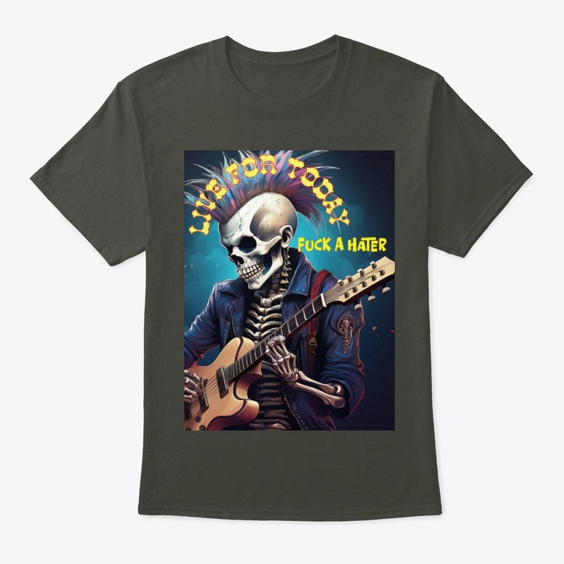 Skeleton anti-hater rockstar