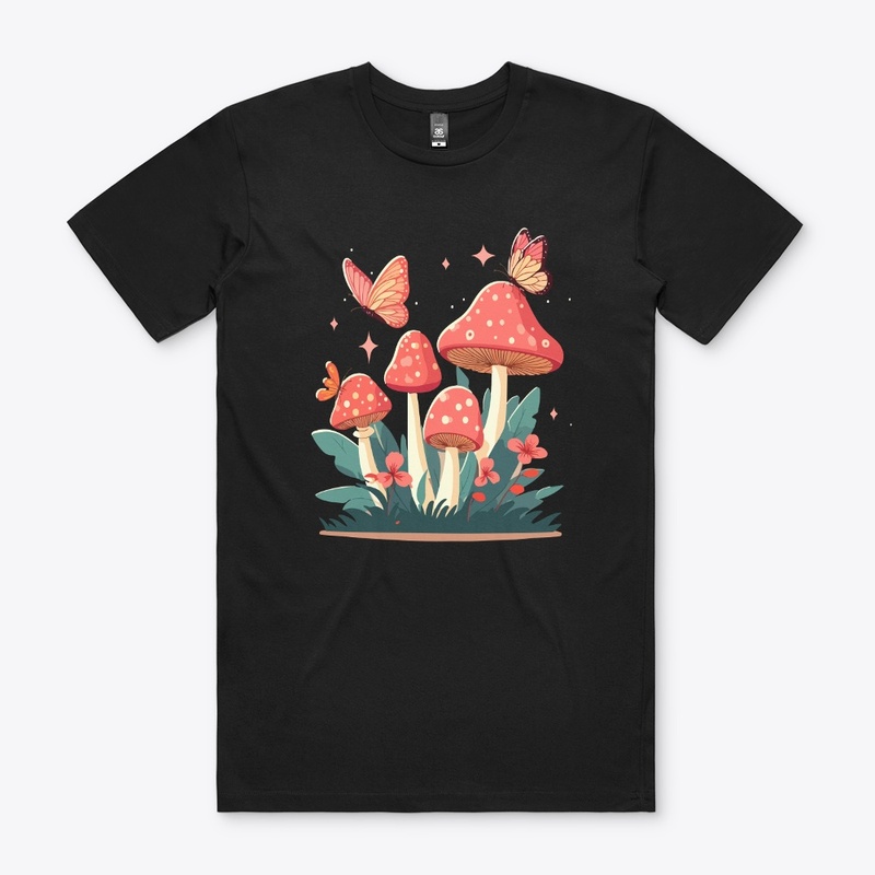 Mushroom and Butterfly T-Shirt