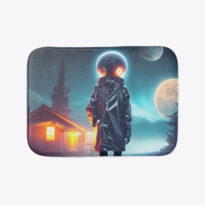 A space traveller and a house