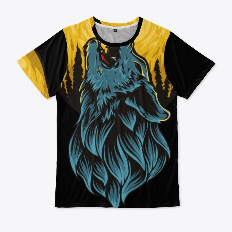 Wolf Roaring On The Moon