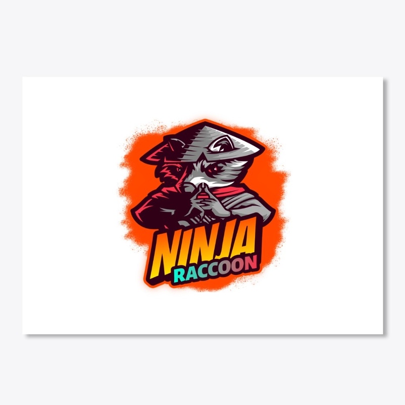 cartoon logo design: Ninja Raccoon